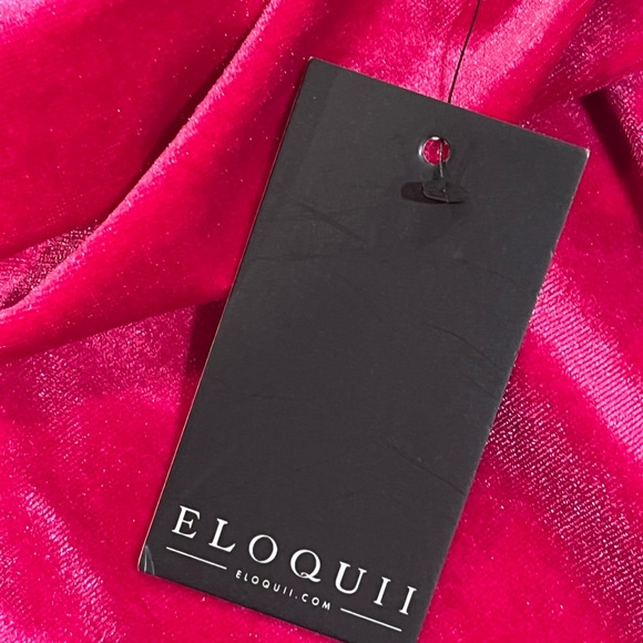 NWT Eloquii Velvet Pink Gathered Waist Front Slit Barbiecore Maxi Skirt size 14 - Picture 6 of 13